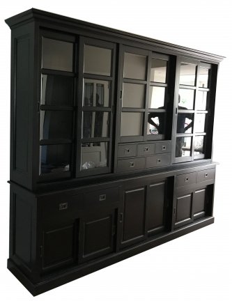 Buffetkast Haarlem zwart - zwart 285 x 235cm soft close laden - nr. 1