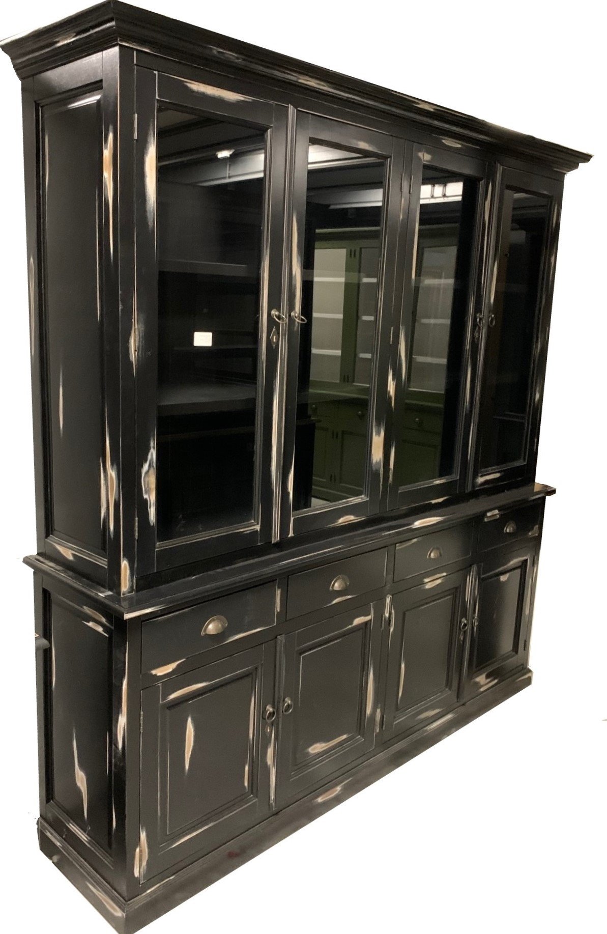 Buffetkast Haarlo geschuurd zwart 220 x 50/40 x 220cm - nr. 1