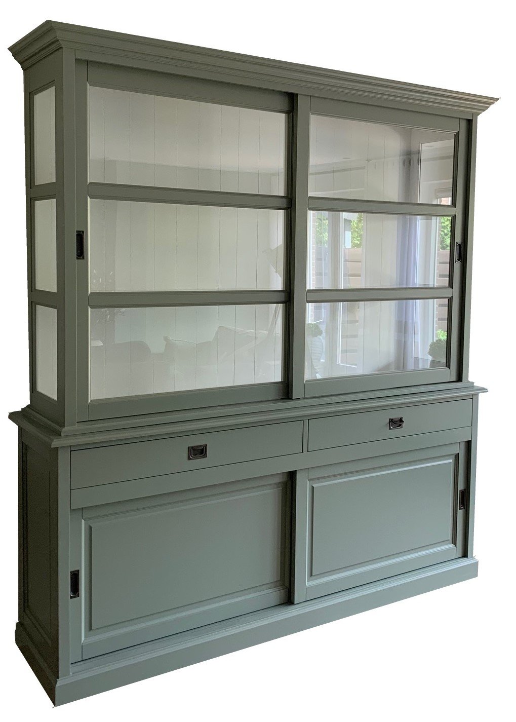 Buffetkast Putten Engels groen- wit 200 x 50/40 x 220 - nr. 1
