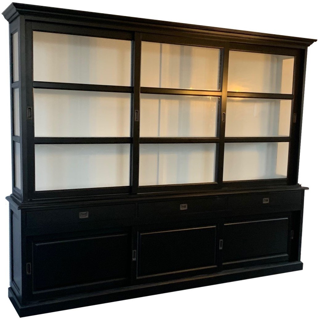 Buffetkast Putten zwart - wit 300 x 50/40 x 220 - nr. 1