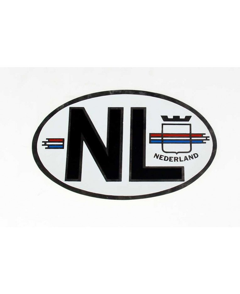 NL STICKER ZILVER MET NEDERLANDSE VLAG OVAAL - nr. 1