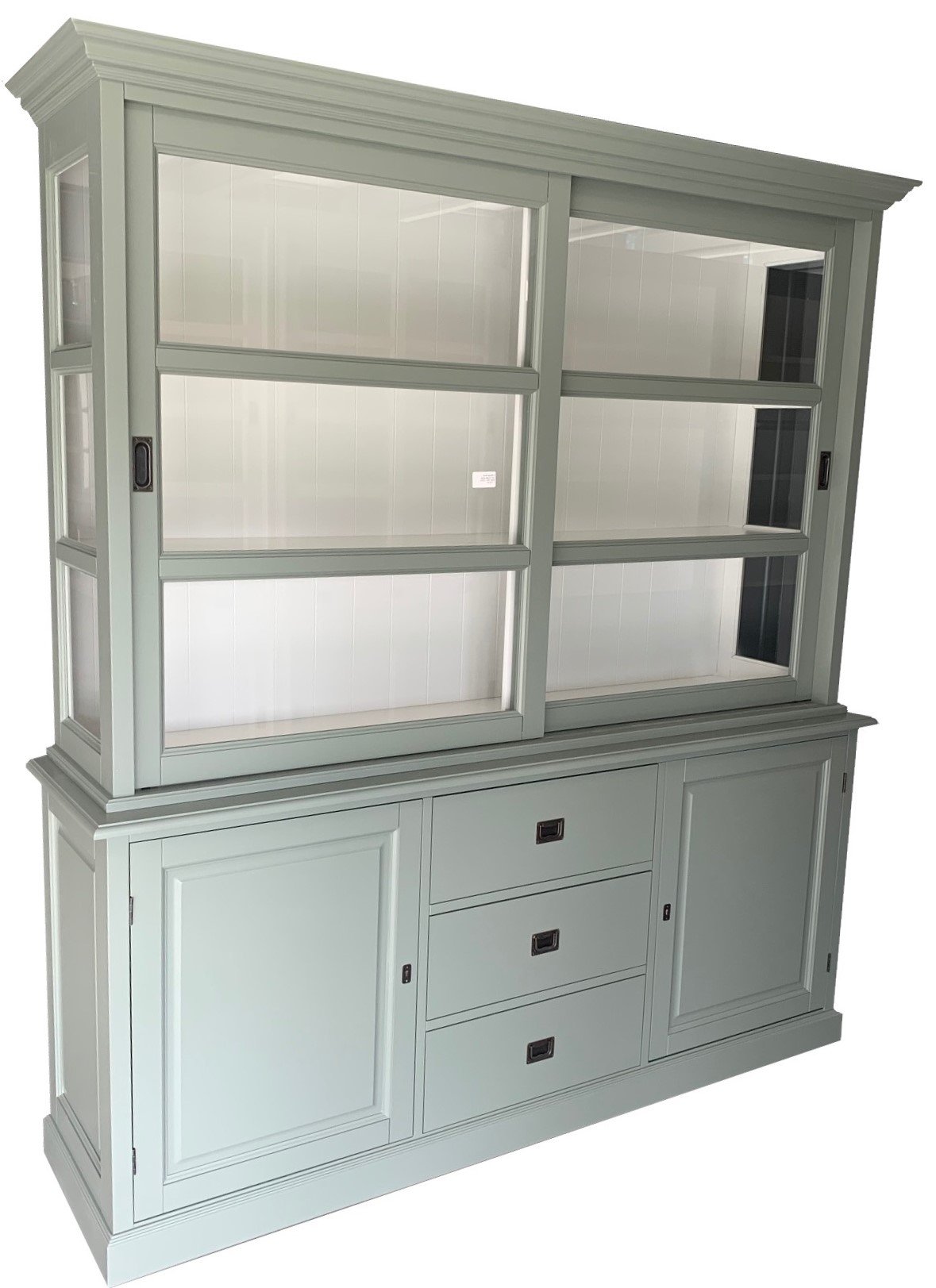 Buffetkast Bavel Engels groen - wit 200 x 50/40 x 220cm - nr. 1