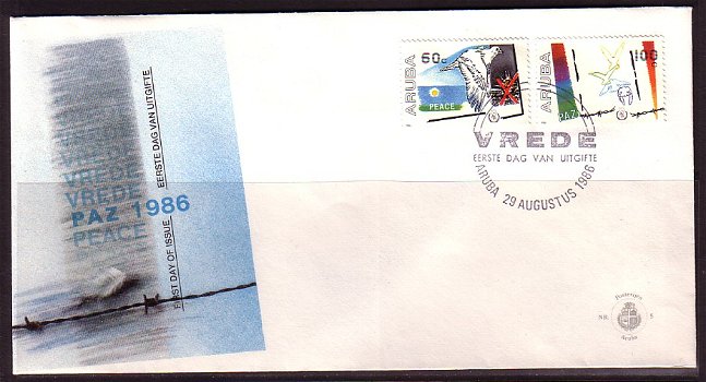 Aruba FDC E 5. Internationaal jaar van de vrede. - 0