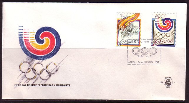 Aruba FDC E 17. Olympiade Seoel. - 0