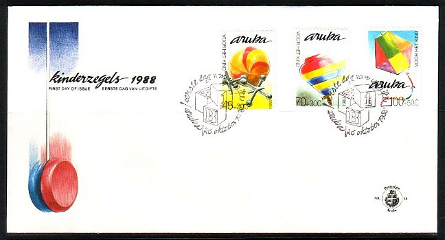 Aruba FDC E 18. Kinderzegels 1988. - 0