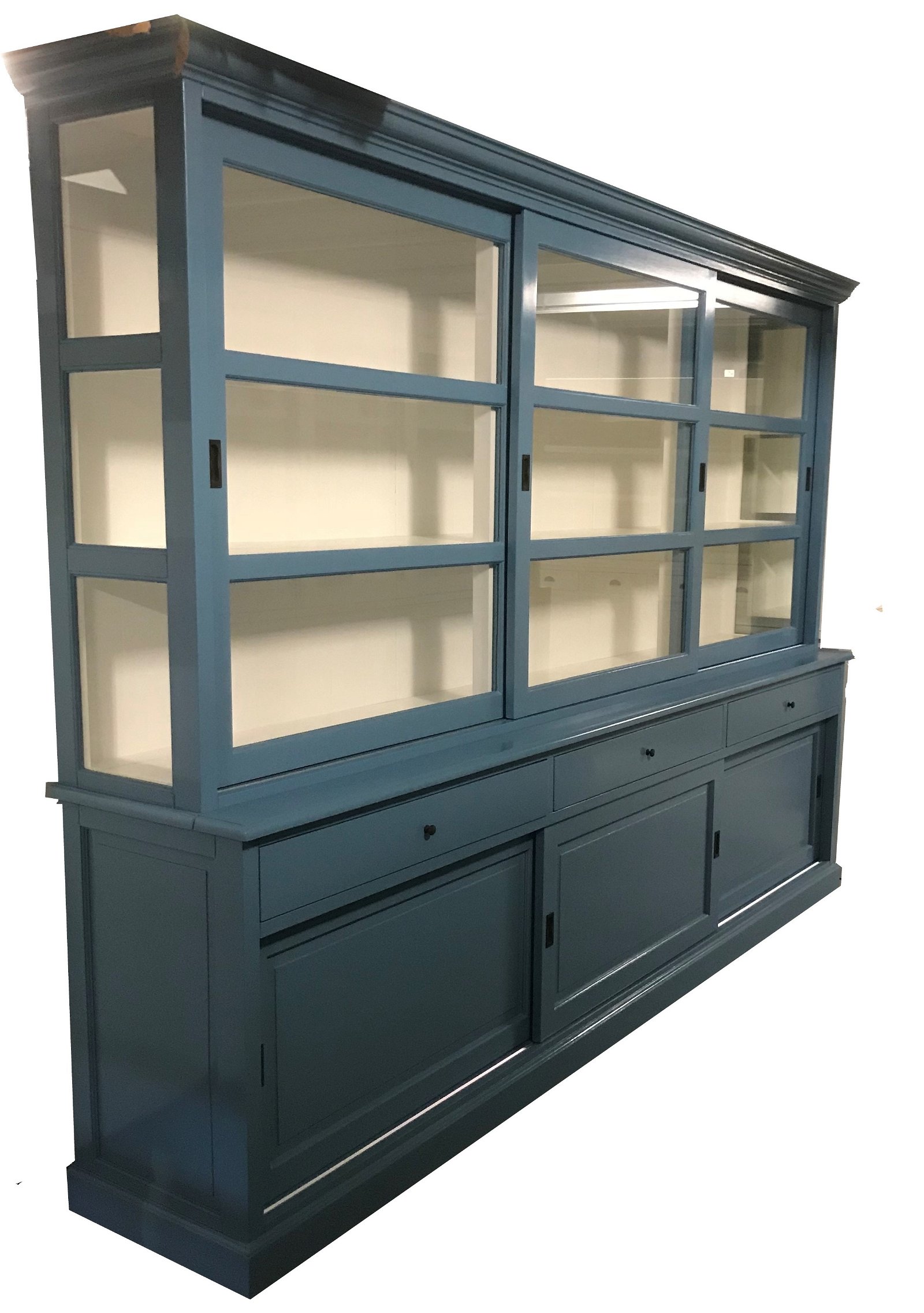 Buffetkast Lisse blauw - wit 310 x 50/40 x 220 - nr. 1