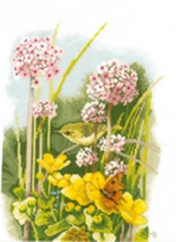 Borduurpakket Lanarte M.Bastin "KLEINE VOGEL" NIEUW!