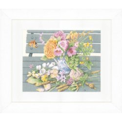Borduurpakket Lanarte M. Bastin"ZOMERBLOEMEN"NIEUW!