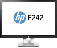 HP EliteDisplay E242, 61 cm (24"),1920 x 1200 Pixels, Full HD, LED, 7 ms, Zwart, Zilver 