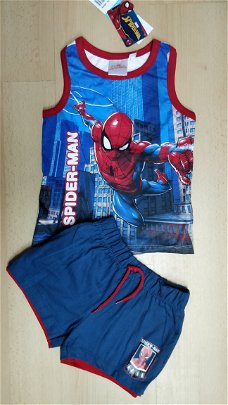 Nieuwe zomerset Spiderman blauw maat 98