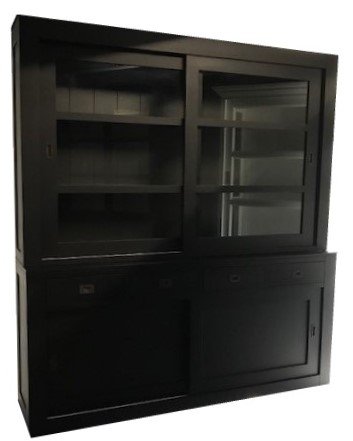 Buffetkast design Hasselt zwart - grijs 200 x 50/40 x 220 - nr. 1
