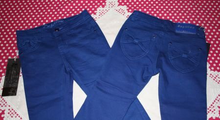 ### Nieuw : Mooie cobalt blauwe stretch spijkerbroek.(98/104) ### - 3