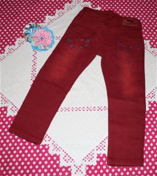 ### Nieuw : Prachtig rood gekleurde stretch spijkerbroek.(86/92) ### - 5