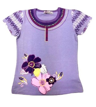 Nieuw shirt met bloemen lila maat 86/92 - 0