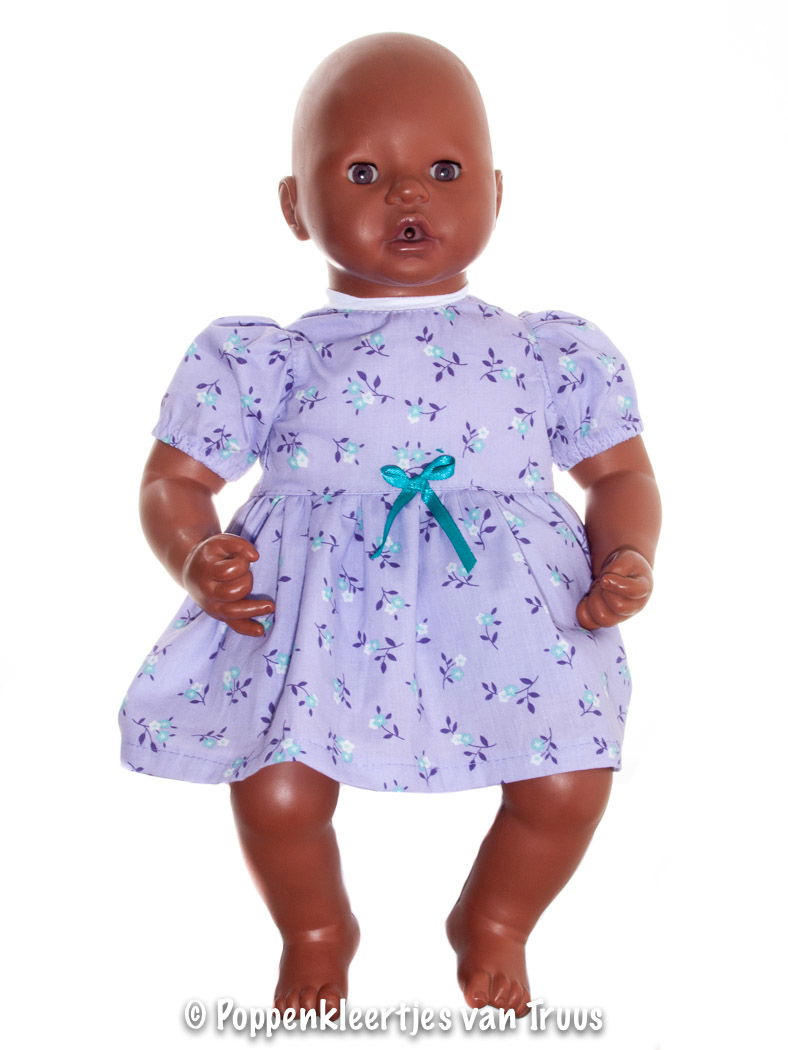 Annabel 46 cm Jurksetje bloemetjes/lila - nr. 1
