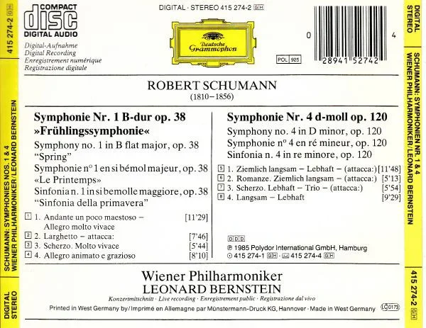 CD - Schumann Spring Symphony - Wiener Philharmoniker - Afbeelding 2
