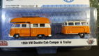 VW volkswagen double cab camper& trailer oranje 1:64 M2 - 0 - Thumbnail
