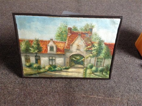 Schilderij van een zicht uit Brugge van een zekere Schilder Claes ,meer dan 70 jaar oud - 2