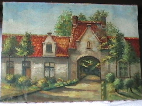Schilderij van een zicht uit Brugge van een zekere Schilder Claes ,meer dan 70 jaar oud - 3
