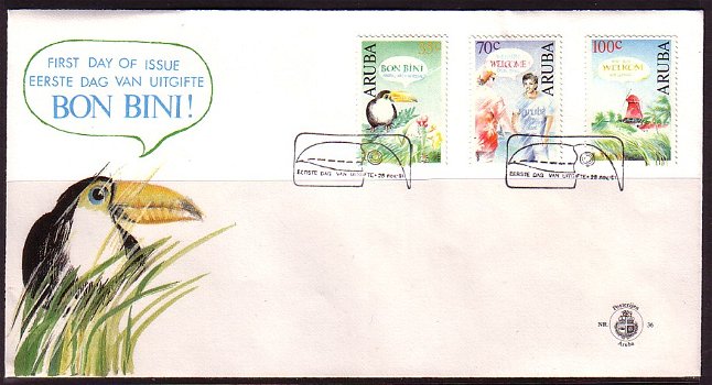 Aruba FDC E 36. Welkom zegels. - 0