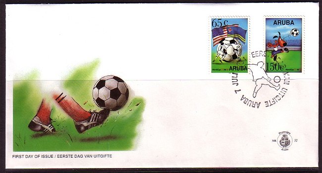 Aruba FDC E52. WK Voetbal 1994. - 0