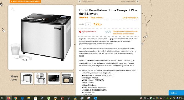 Unold Broodbakmachine Compact Plus 68425, zwart - 1