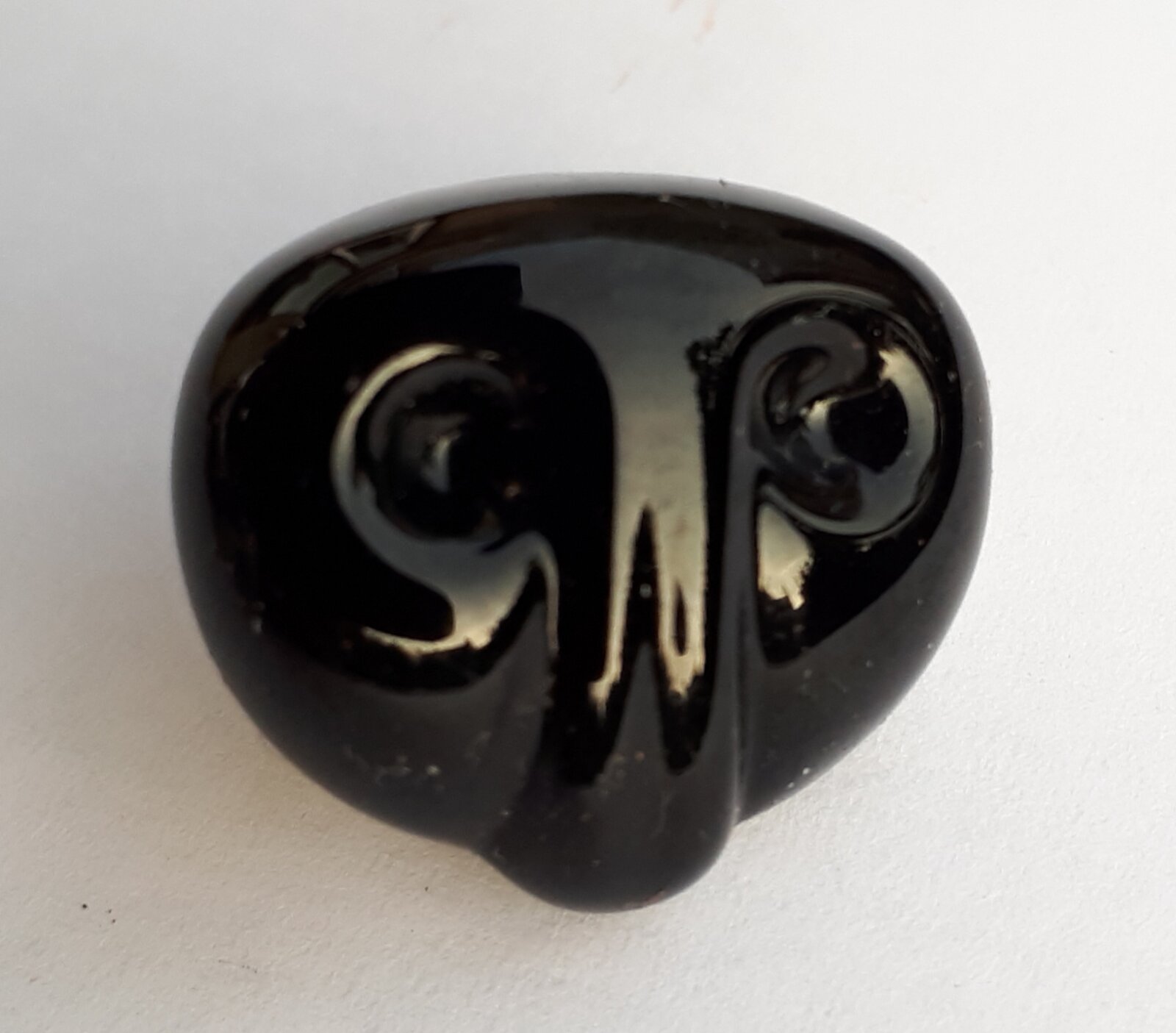 5 st. Berenneus zwart glas, glanzend, 19mm. - Afbeelding 2