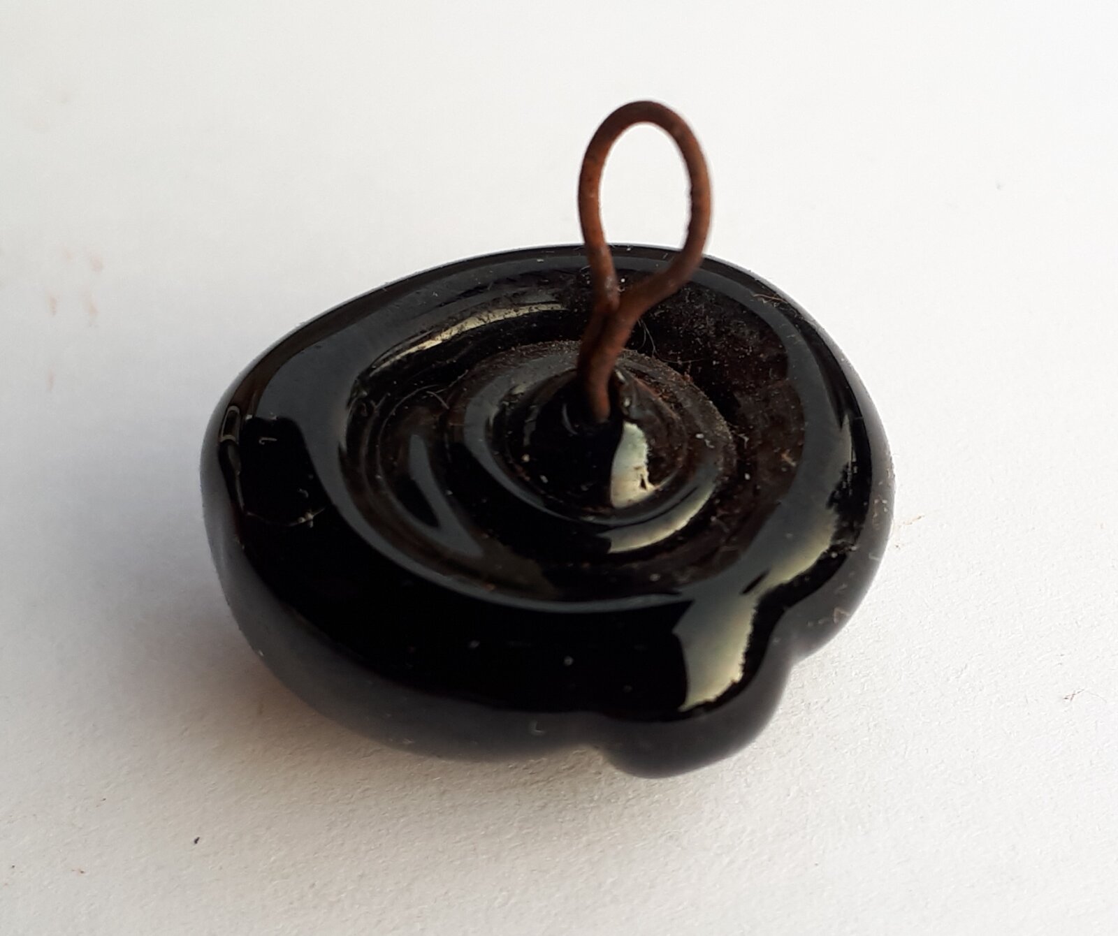 5 st. Berenneus zwart glas, glanzend, 19mm. - Afbeelding 3