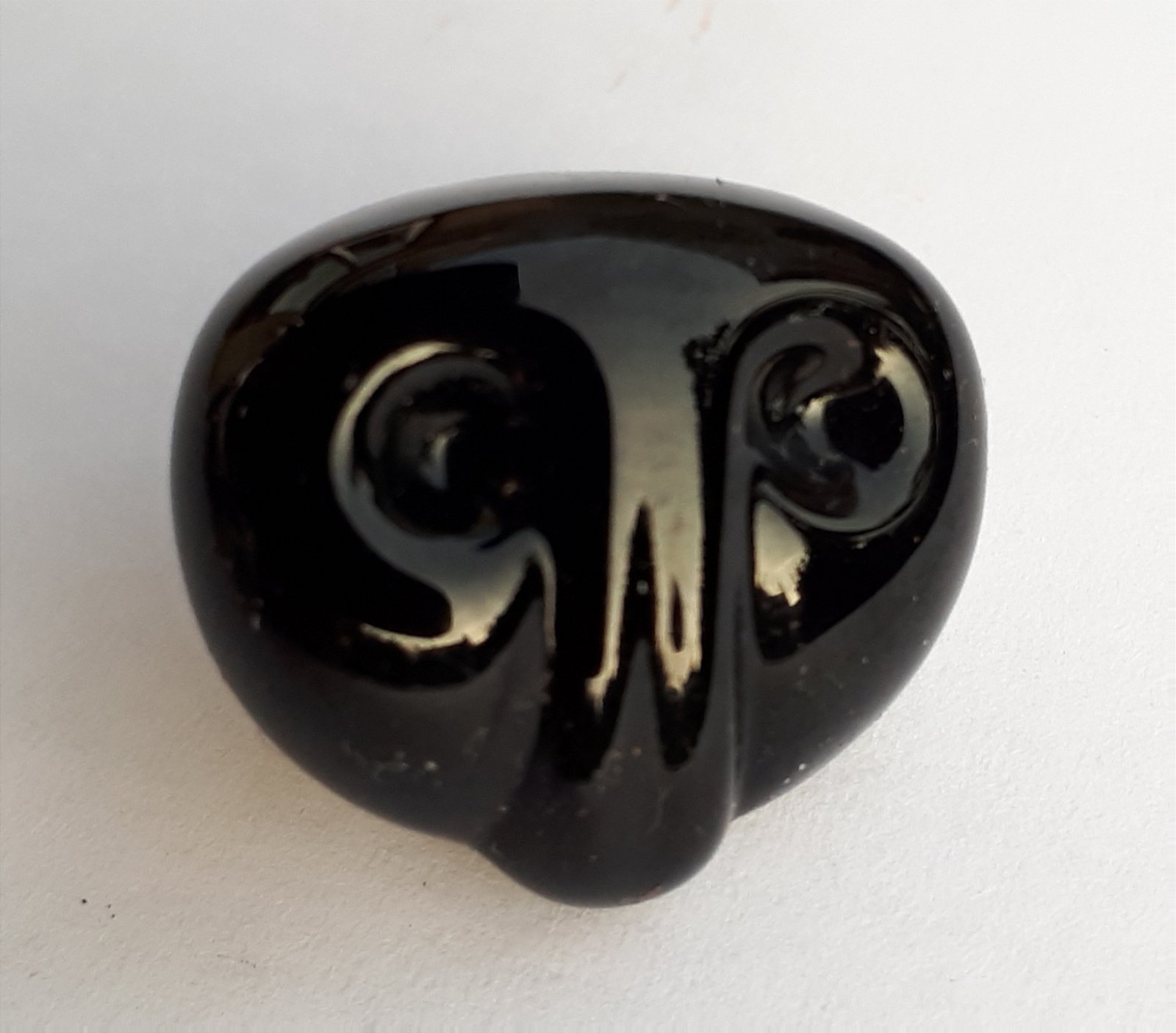 10 st. Berenneus zwart glas, glanzend, 19mm. - Afbeelding 2
