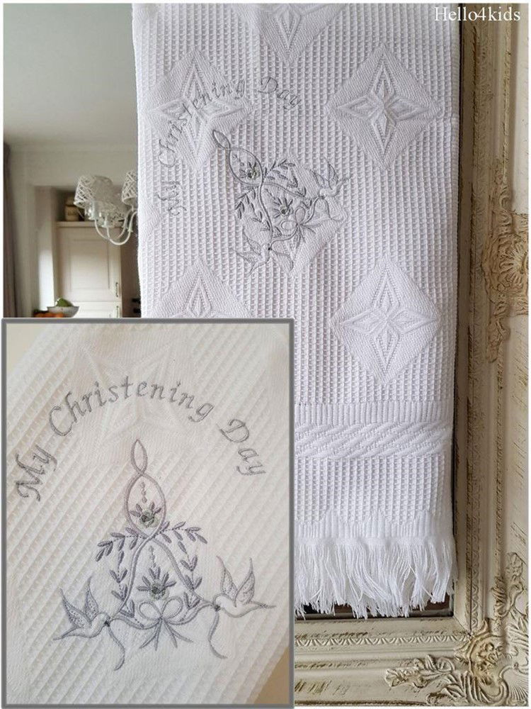 gratis naam en datum doopdeken doopkleed doopkleding - Afbeelding 5