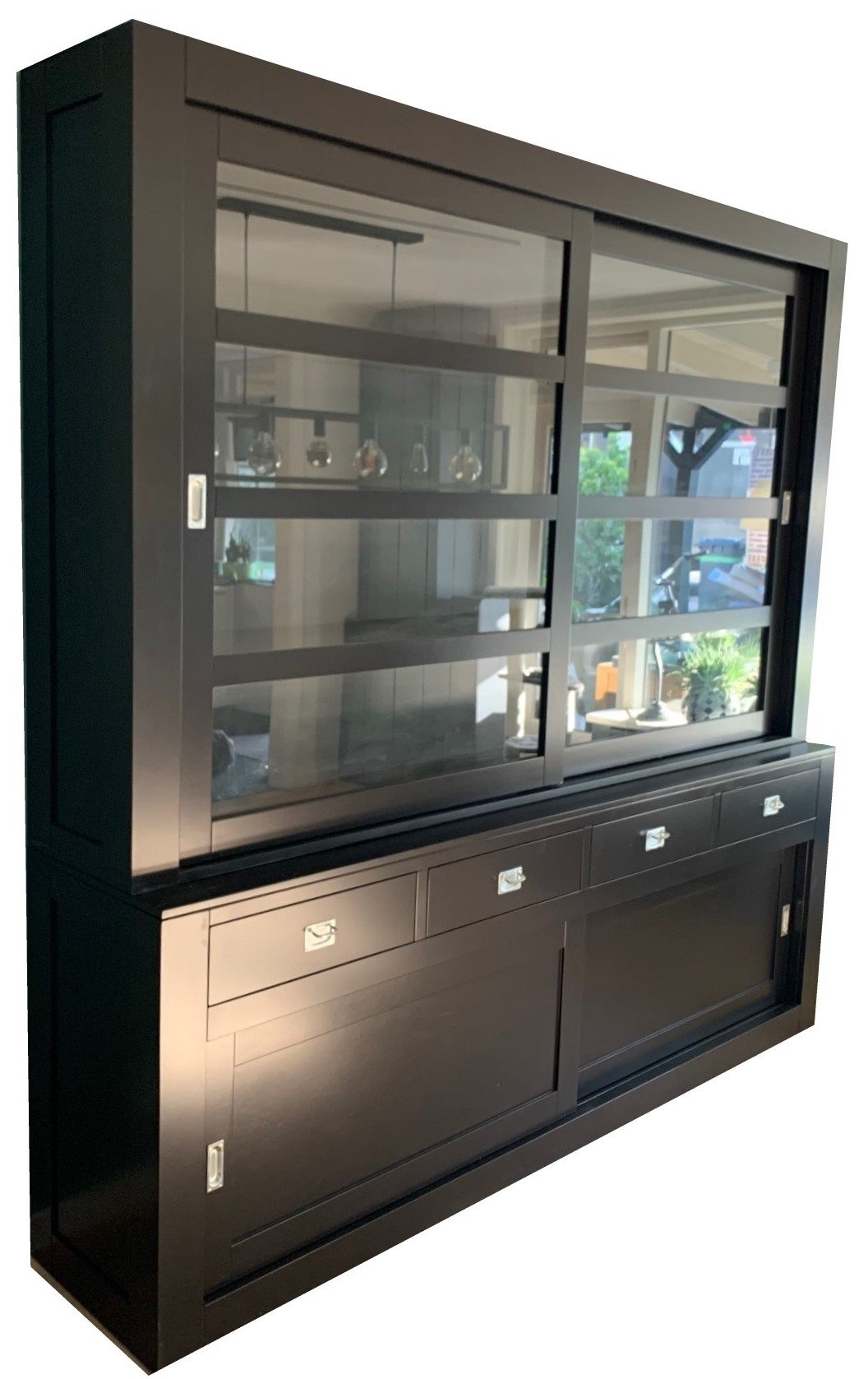 Buffetkast design Hasselt XL zwart - grijs 240 x 50/40 x 240cm - nr. 1