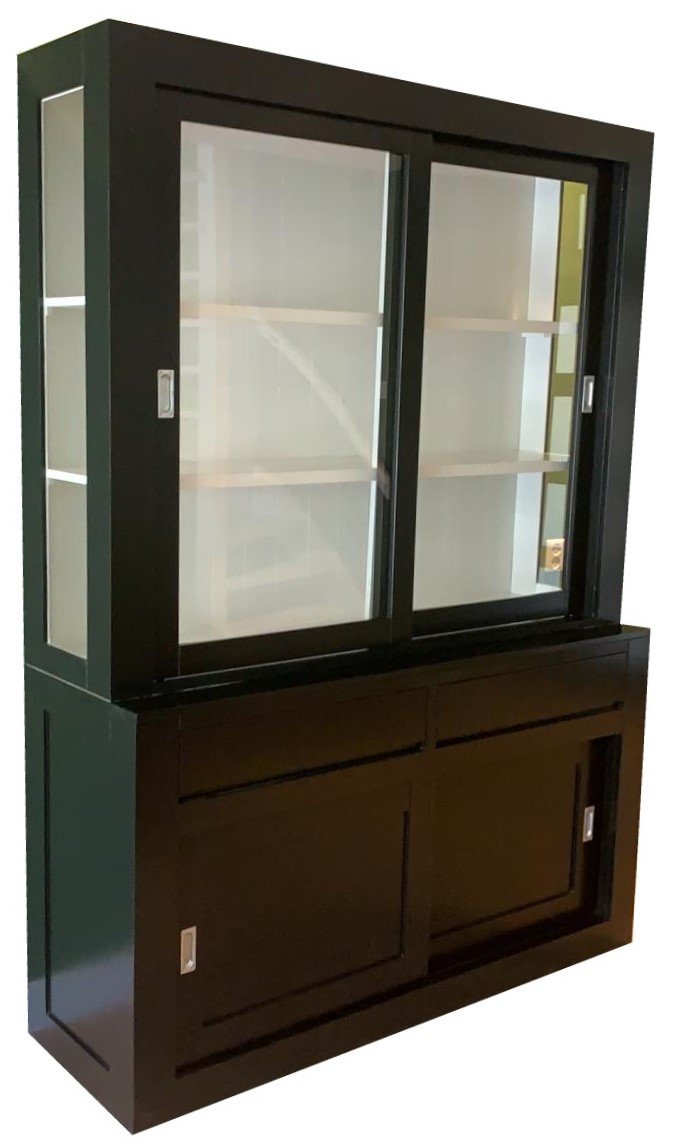 Buffetkast Petten zwart- wit laden greeploos 160 x 50/40 x 220cm - nr. 1