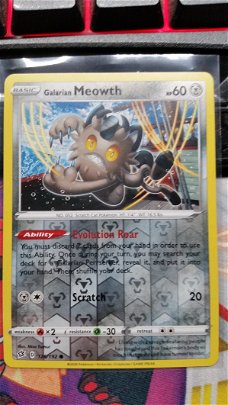 Galarian Meowth  126/192  Common (reverse) Sword & Shield: Rebel Clash