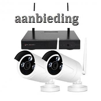 HD IP draadloos 2 camera bewaking systeem Primovo AANBIEDING - 0