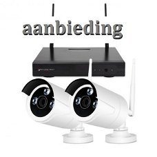 HD IP draadloos 2 camera bewaking systeem Primovo AANBIEDING 