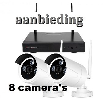 HD IP draadloos 8 camera bewaking systeem Primovo AANBIEDING - 0