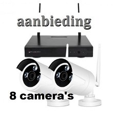 HD IP draadloos 8 camera bewaking systeem Primovo AANBIEDING