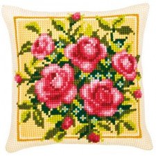 Borduurpakket KUSSEN"ROZEN"NIEUW!