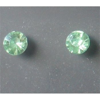 Groene strass oorbellen 4 mm bij Stichting Superwens! - 0