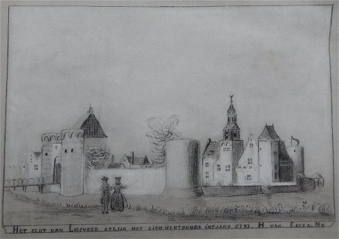Slot van Liesveld tekening 1733 H. van Essen - 0