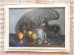 Stilleven met schilderspalet, verftubes en appels Olieverf - 0 - Thumbnail