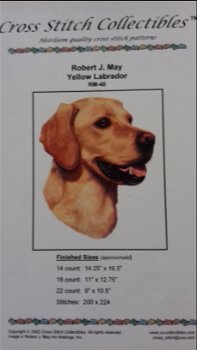 Origineel borduurpatroon yellow labrador - 0