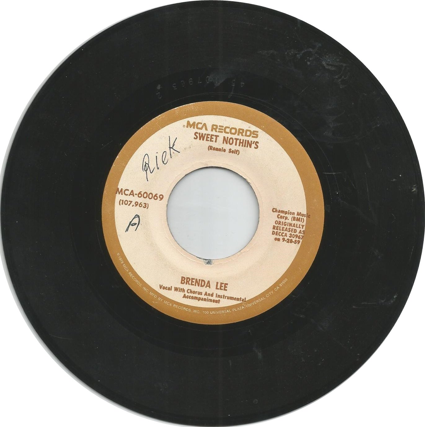 Brenda Lee – Sweet Nothin's - nr. 1
