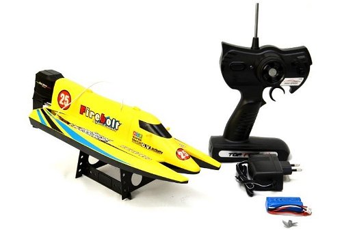 RC racing speedboot Firebolt 35 cm RTR geel - 2