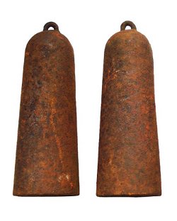 Gewichten voor lantaarnklok, Luikse, Limburgse (meiden-) klok en andere wandklokken. (N02-7101NAT)