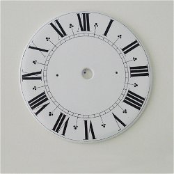 Faïence wijzerplaat. Diameter 18,5 cm