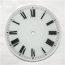 Wijzerplaat, achterglasschildering, Ø 24,7 cm.