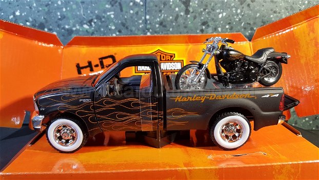 Ford F-350 super duty pick up met Harley Davidson 1:24 Maisto - 0