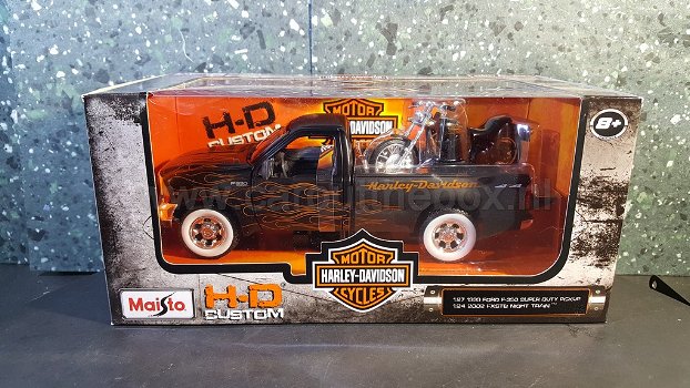 Ford F-350 super duty pick up met Harley Davidson 1:24 Maisto - 3