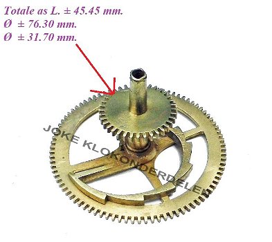 Uurrad met trappenschijf / datum onderdeel= 42184 - 1